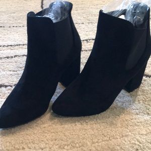 Black suede booties